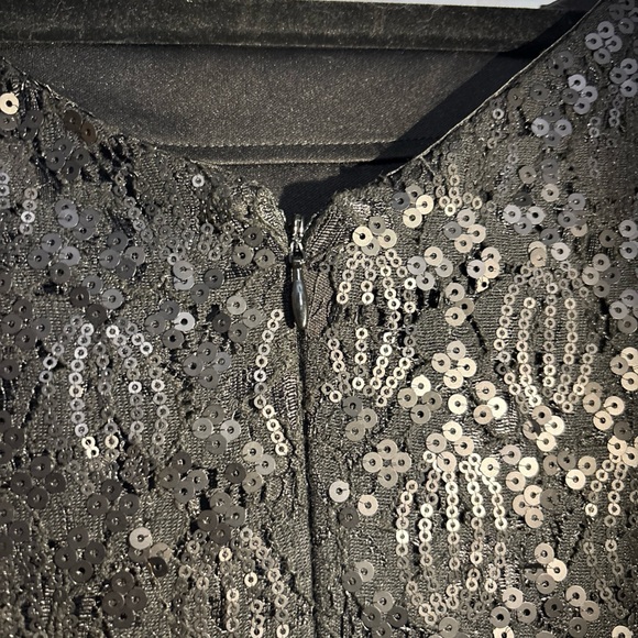 Calvin Klein Black Sequin Lace Dress - Picture 3 of 4